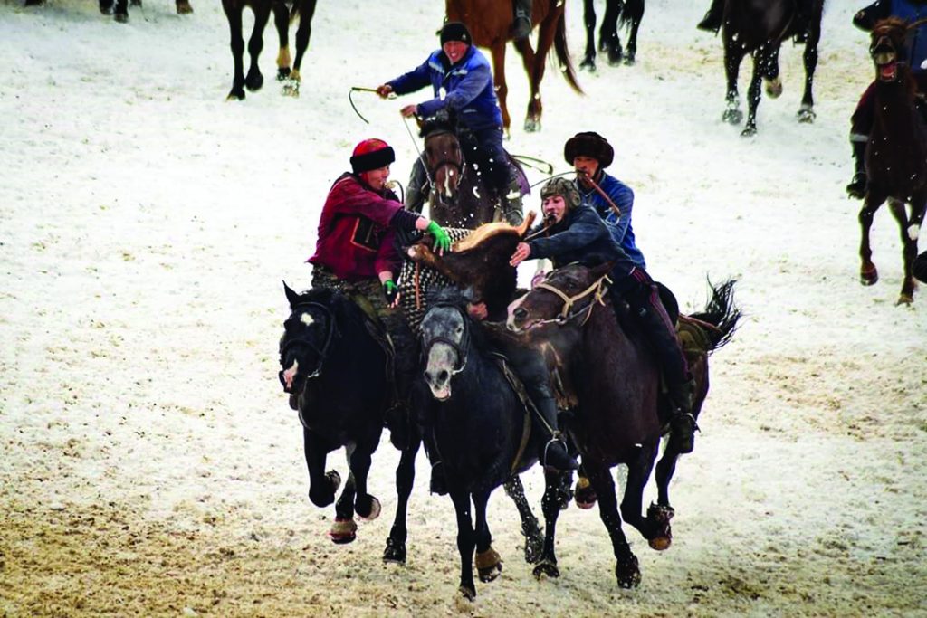 Kok Boru Kyrgyz Traditional Games Festival - Trio of horse riders