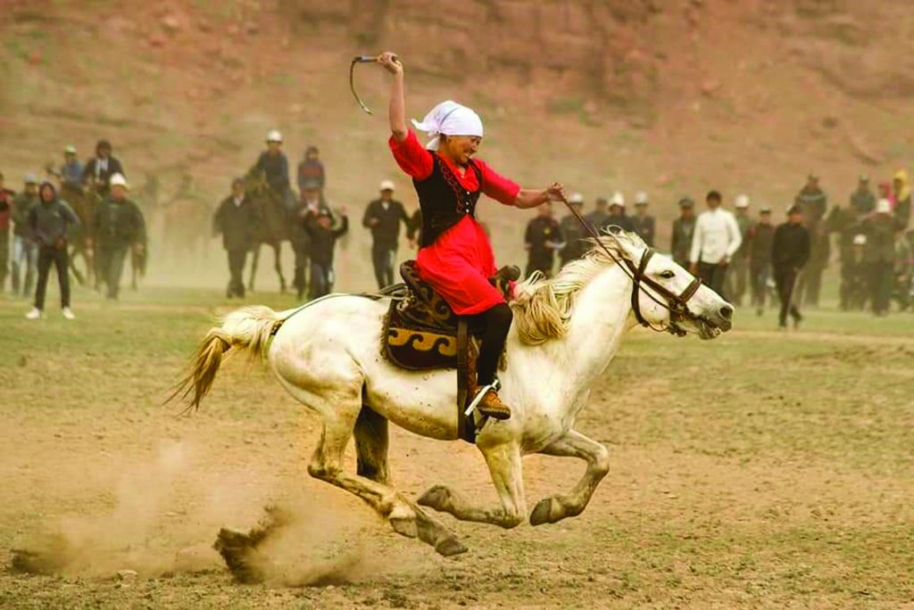 Kok Boru Kyrgyz Traditional Games Festival - Woman horse rider
